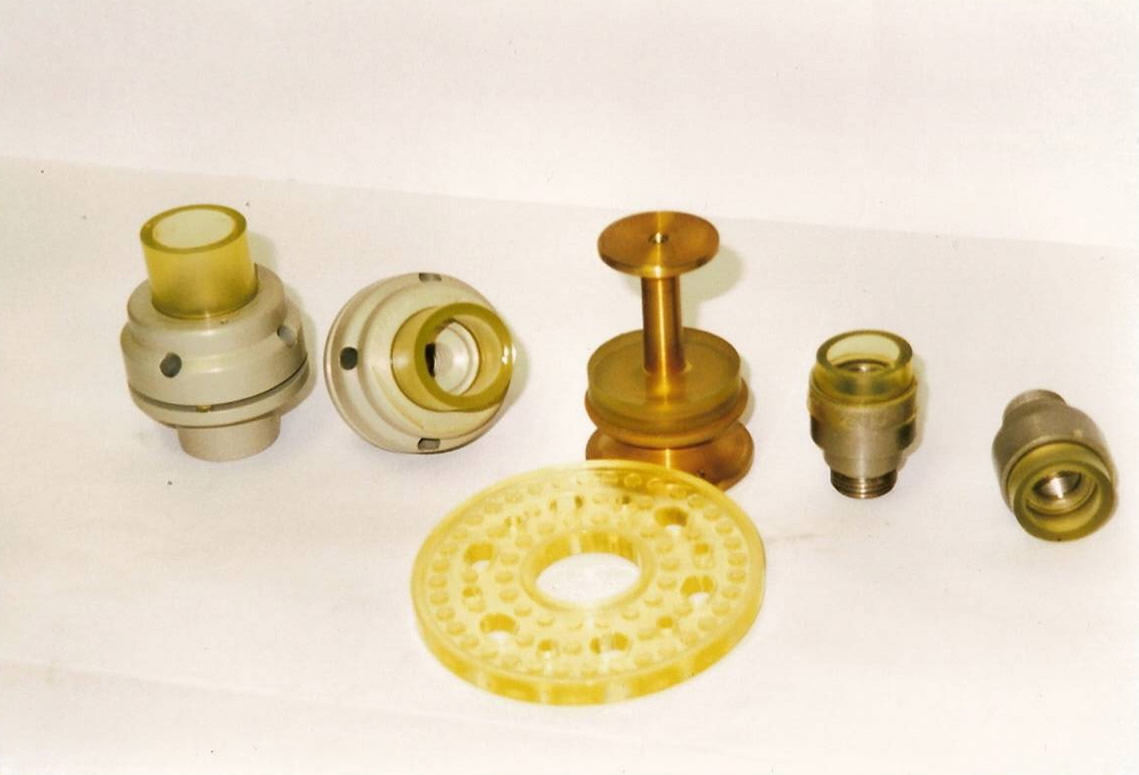 Six circular applications of urethane shown.